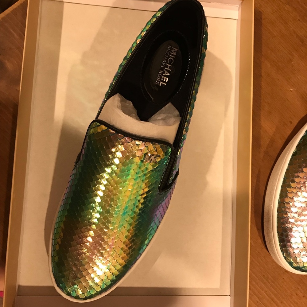 Michael Kors slide sneaker gunmetal many hues: - Picture 6 of 8